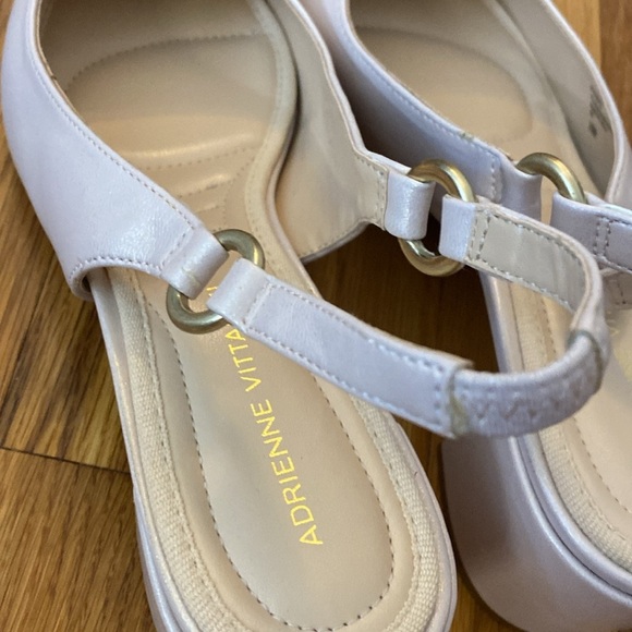 Adrienne Vittadini Women’s Cream Sparkly Chunky Heels Size 10 - Picture 4 of 7